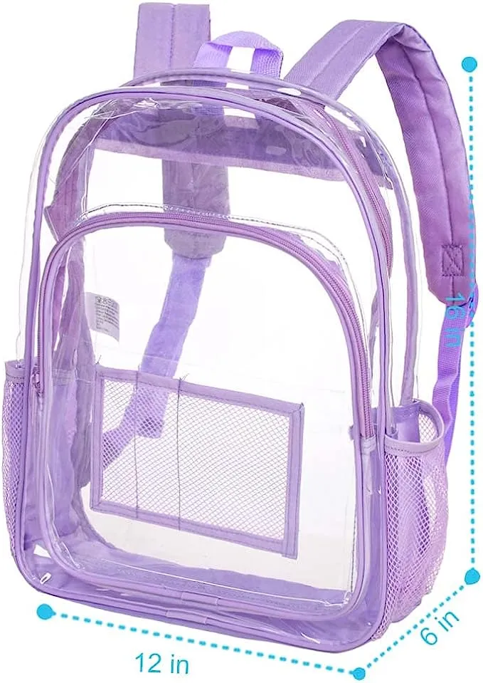 Heavy Duty Blue See Through Clear Trendy Backpack