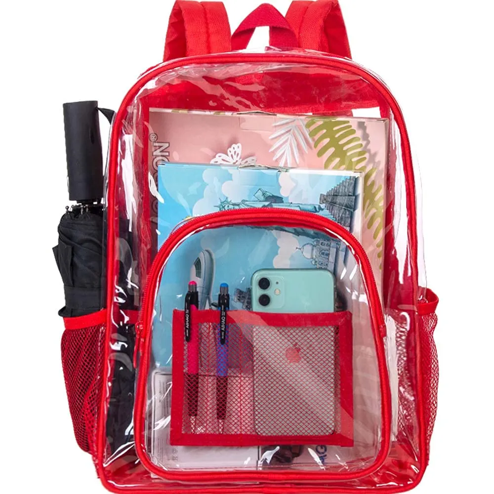 Heavy Duty Blue See Through Clear Trendy Backpack