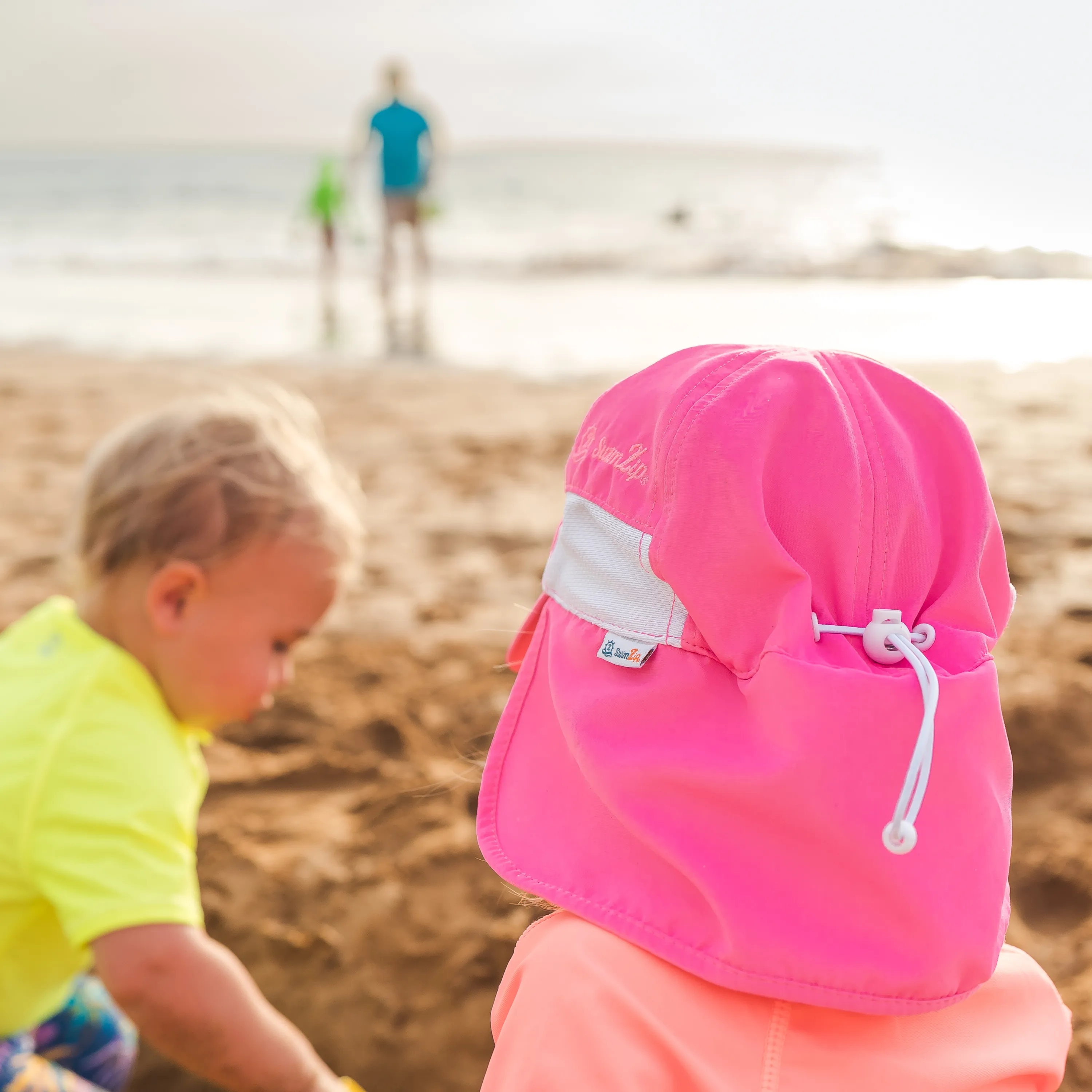 Kids Flap Hat | Neon Shocking Pink