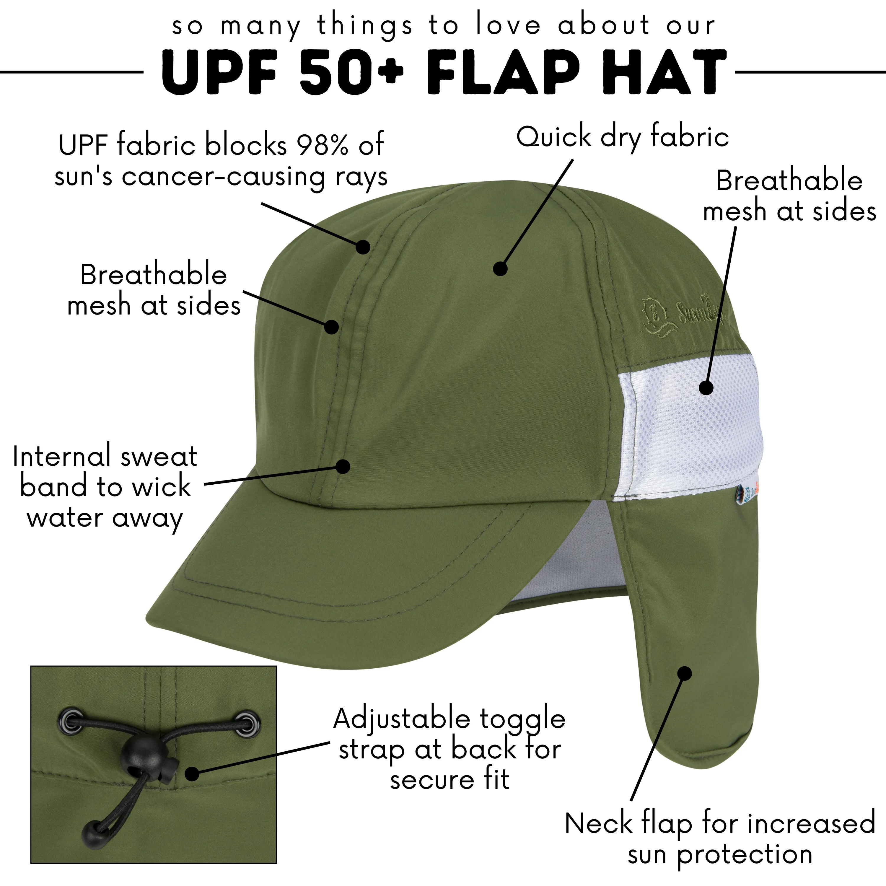 Kids Flap Hat | Olive