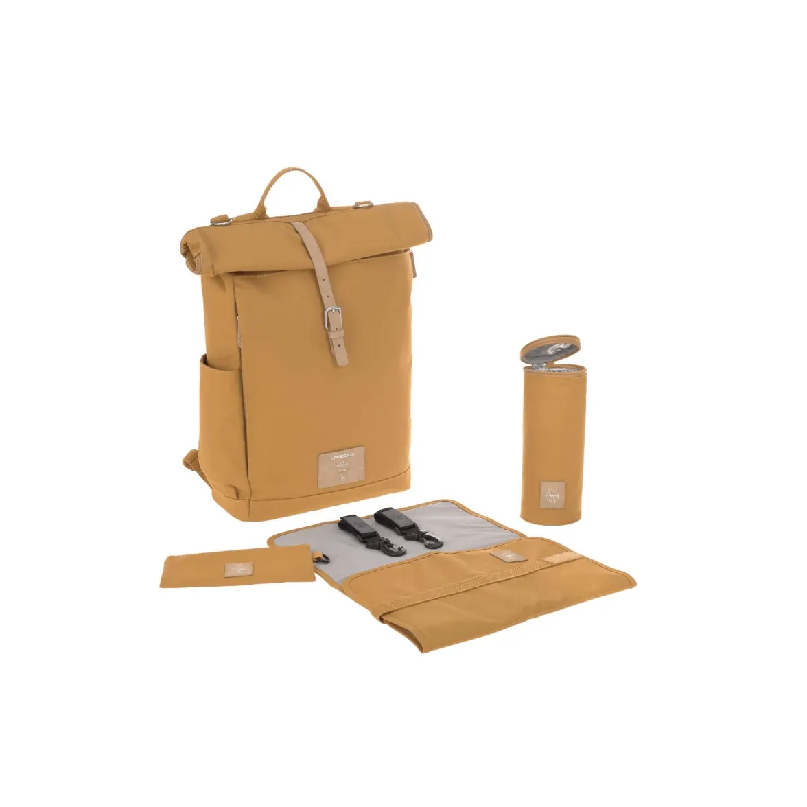 Lassig Rolltop Diaper Backpack- Curry