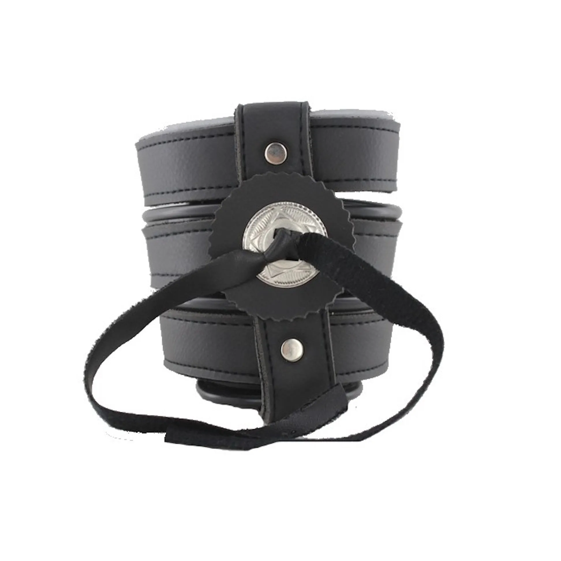 Leather Motorcycle Cup Holder With Concho