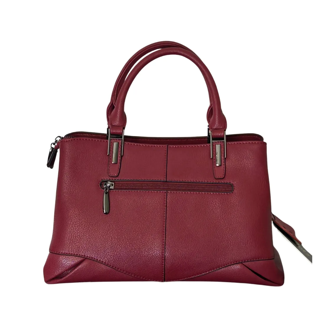 Leather Tote Bag with Pewter Detail