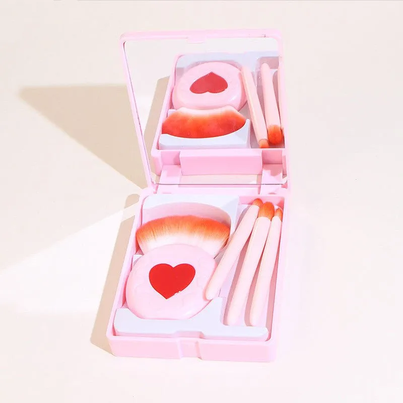 LovelyRLovely 4pcs Cosmetic Brush Set With Mirror