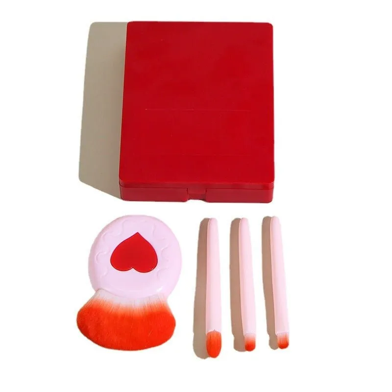 LovelyRLovely 4pcs Cosmetic Brush Set With Mirror