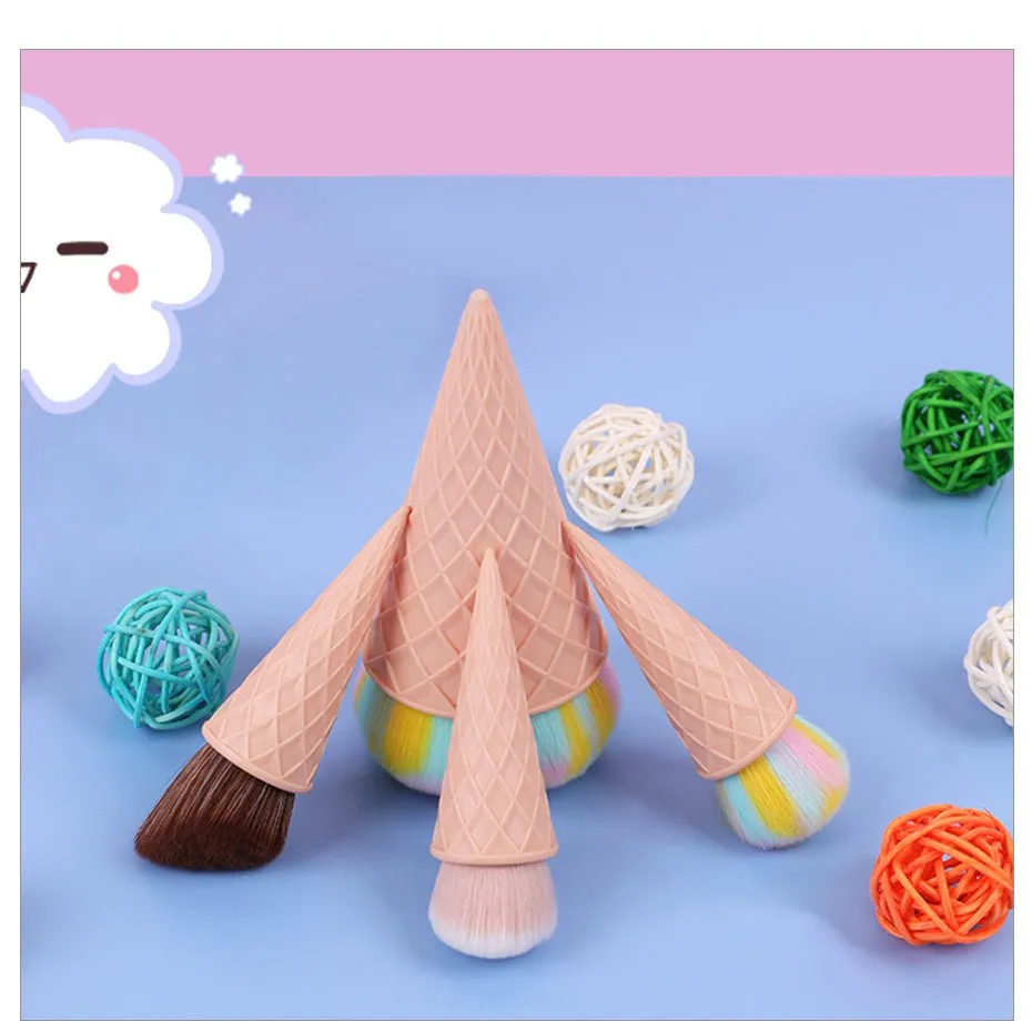 LovelyRLovely Ice Cream Cute Fibre Hair Makeup Brush Set