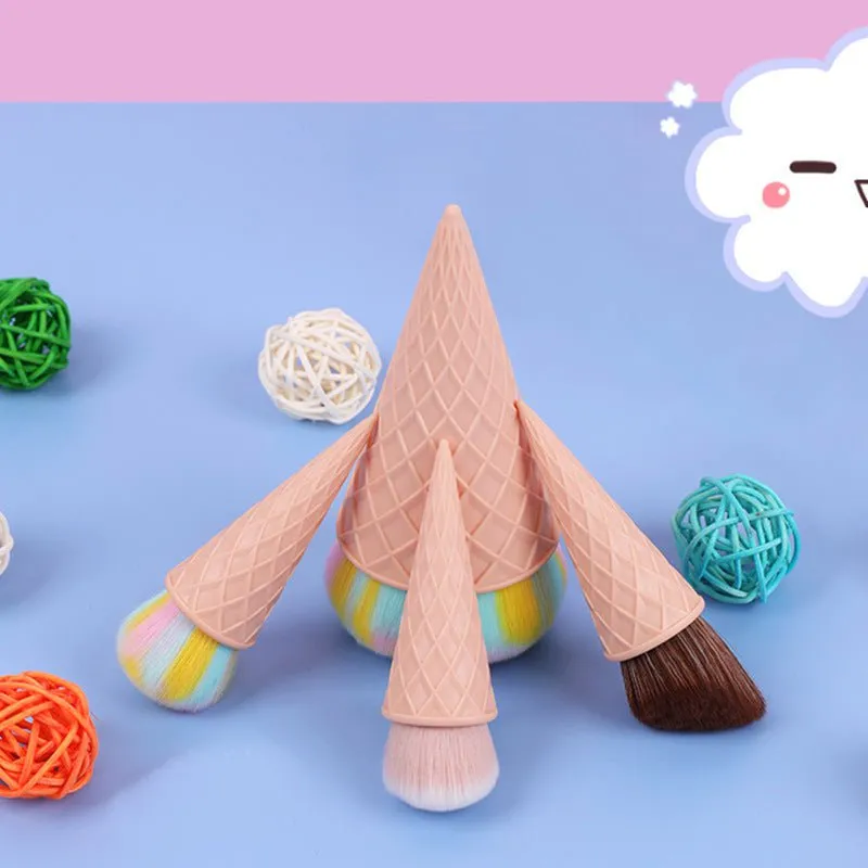 LovelyRLovely Ice Cream Cute Fibre Hair Makeup Brush Set