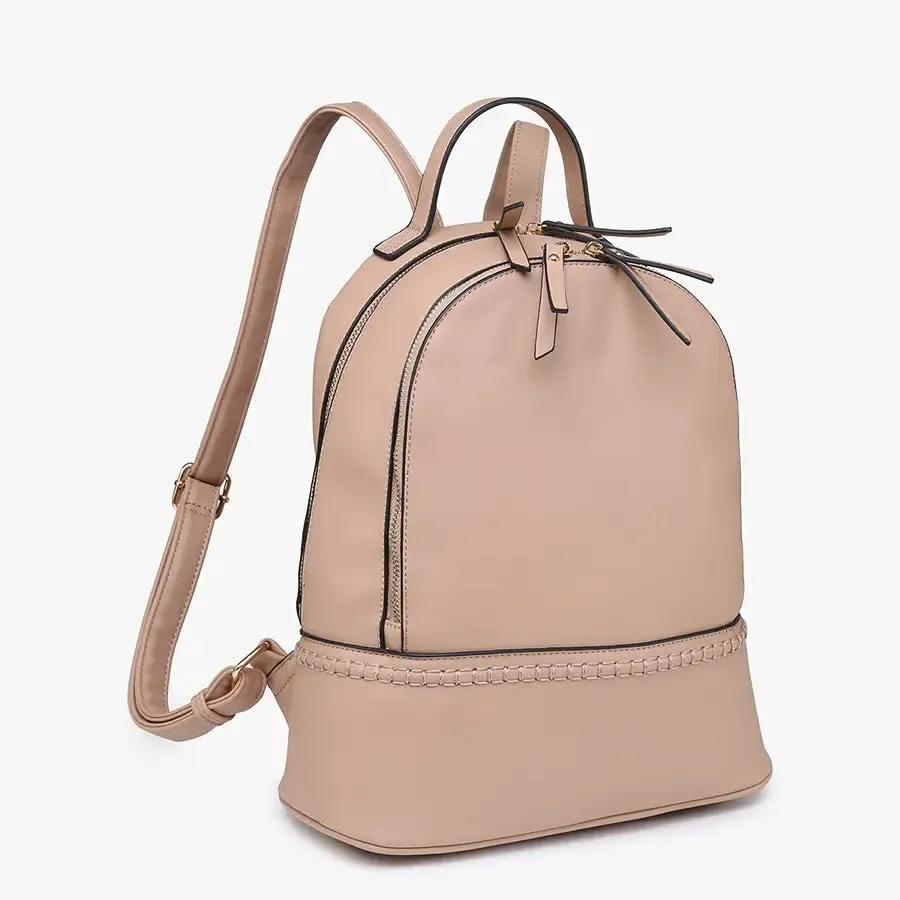 Marty 2 Compartment Backpack w/ Stitch Detail - Brown