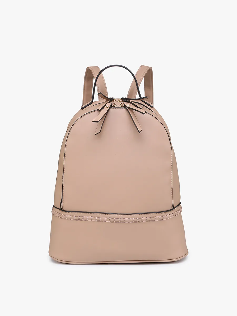 Marty 2 Compartment Backpack w/ Stitch Detail - Fawn