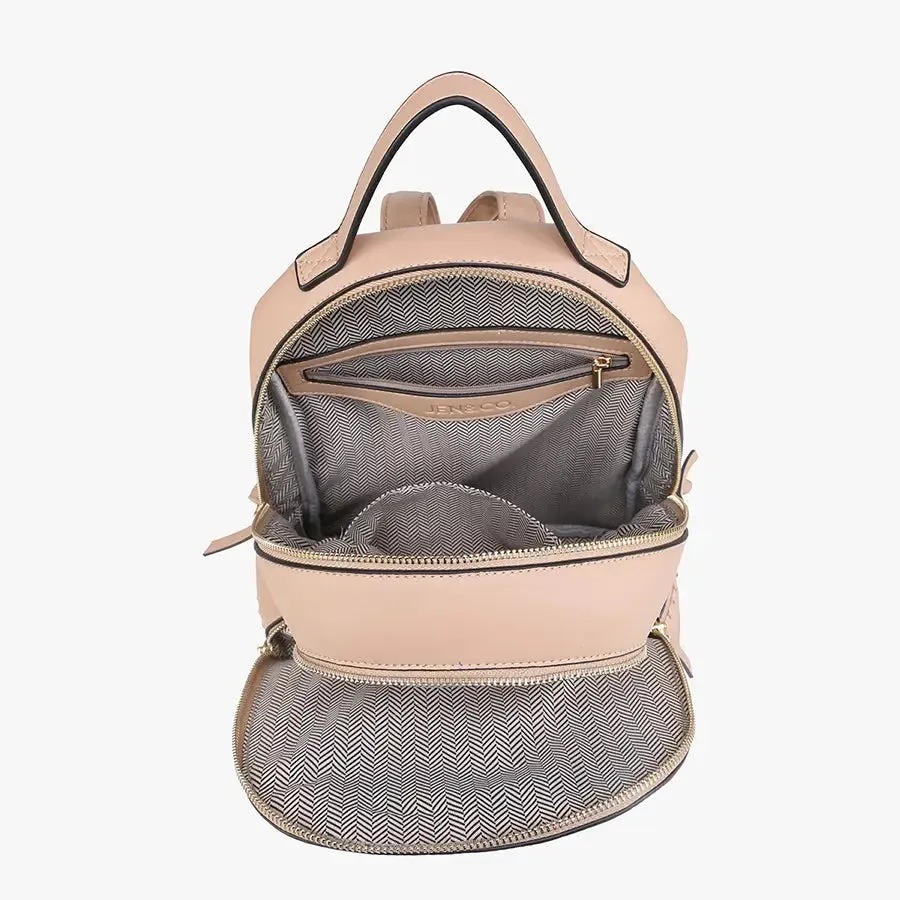 Marty 2 Compartment Backpack w/ Stitch Detail - Fawn