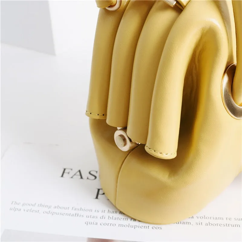 Mini Leather Circle Top Handle Bag