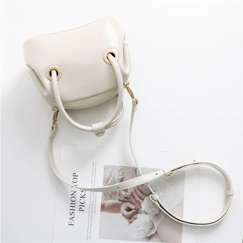 Mini Leather Circle Top Handle Bag