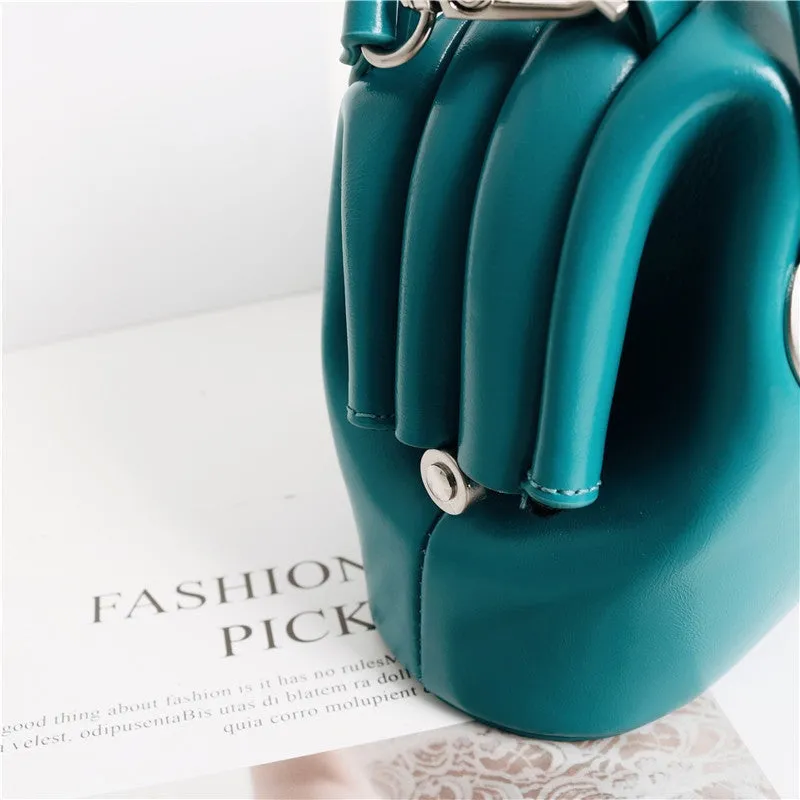 Mini Leather Circle Top Handle Bag
