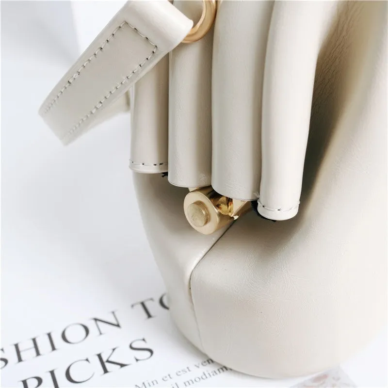 Mini Leather Circle Top Handle Bag