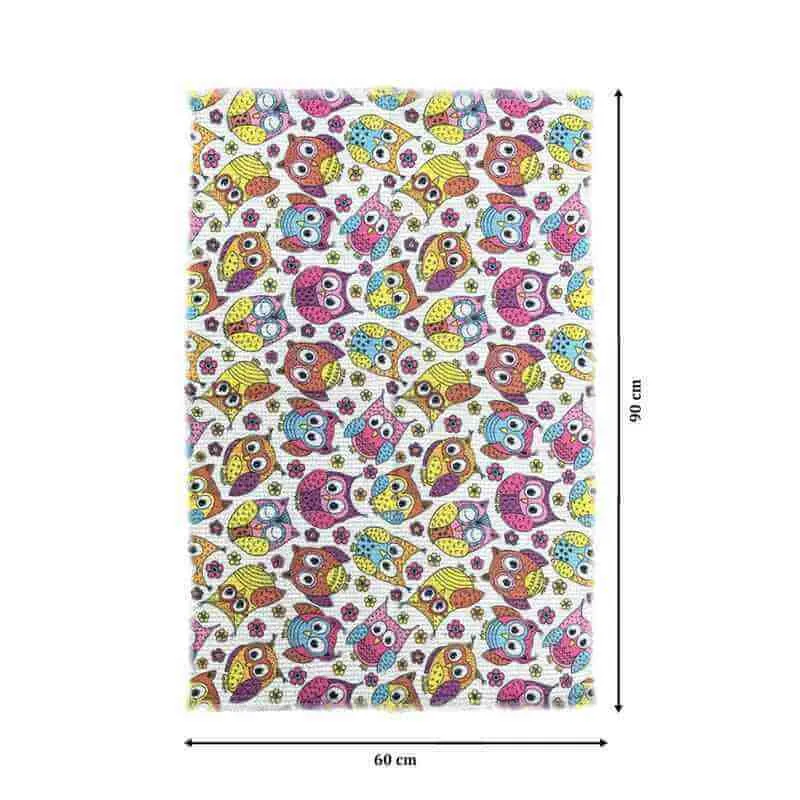 Mona B - Printed Animal Transport Kids Room Dhurrie Carpet Rug Runner Floor Mat for Living Room Bedroom: 2 X 3 Feet Multi Color (BR-306)