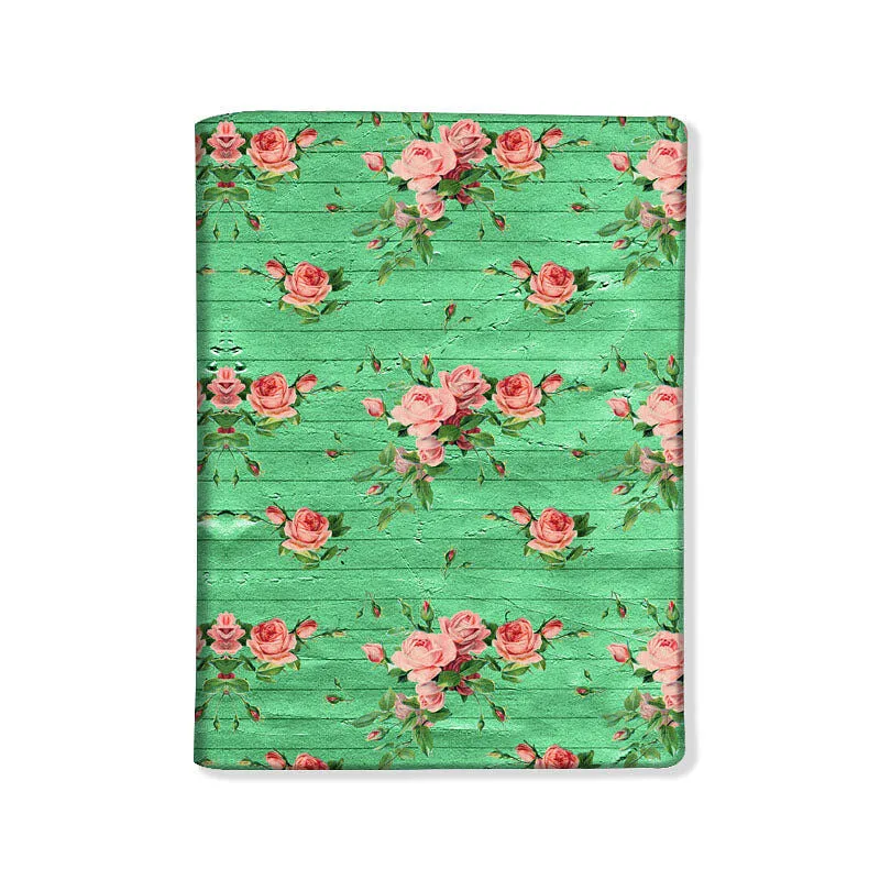 Passport Cover Travel Wallet Holder -Vintage Flowers