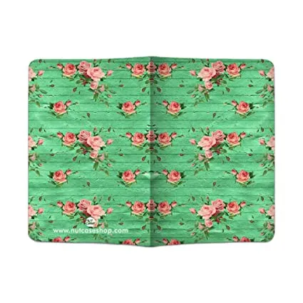 Passport Cover Travel Wallet Holder -Vintage Flowers