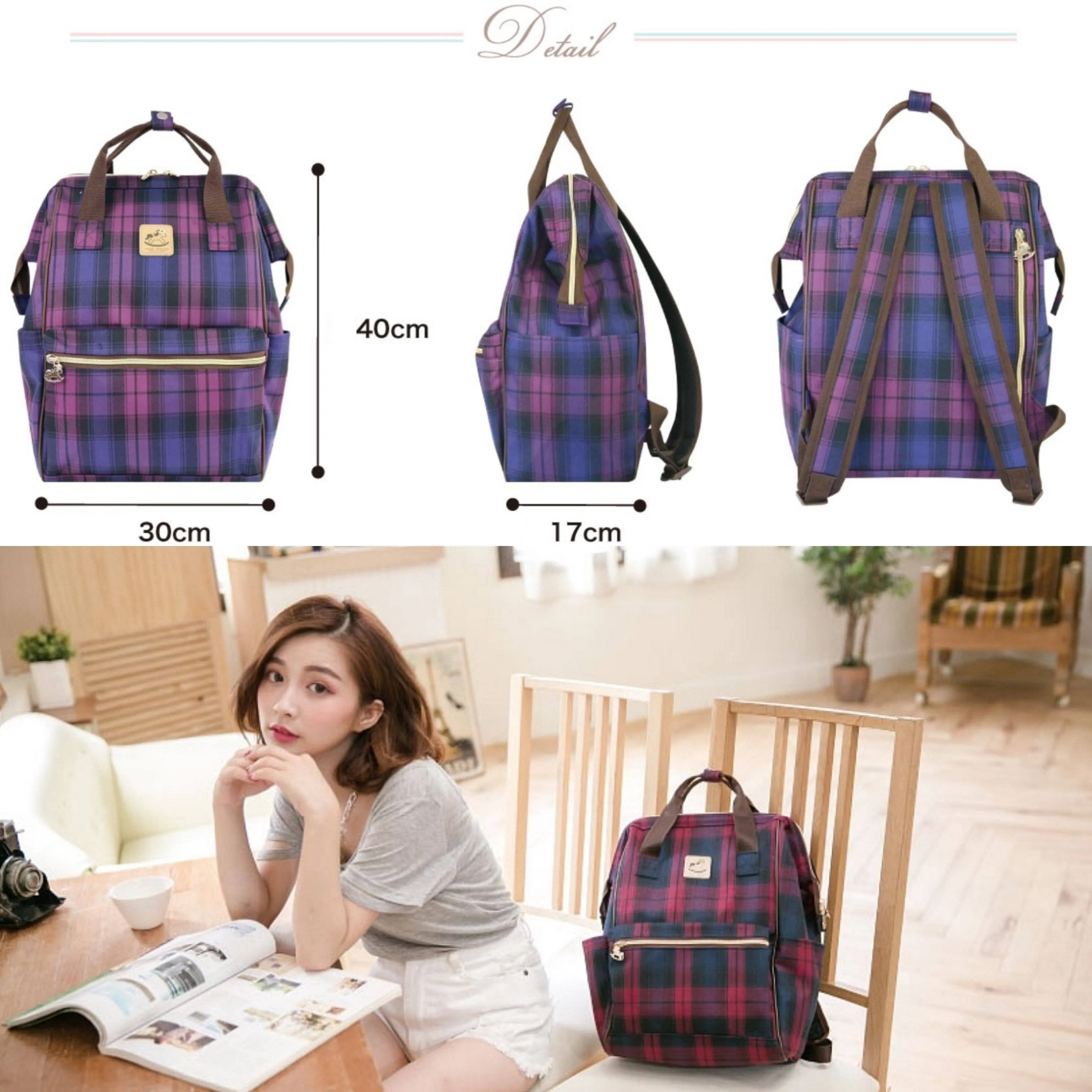 Pink Surfing Corgi Large Opening Backpack