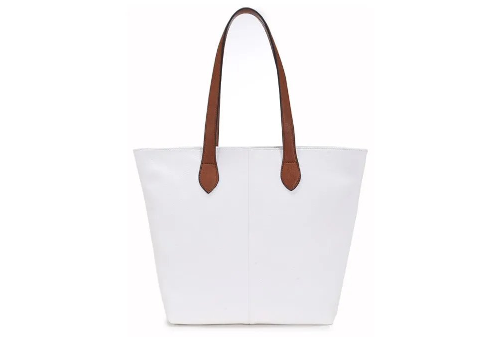 Shopper Style Bag With Tan Handles (9 Colours)