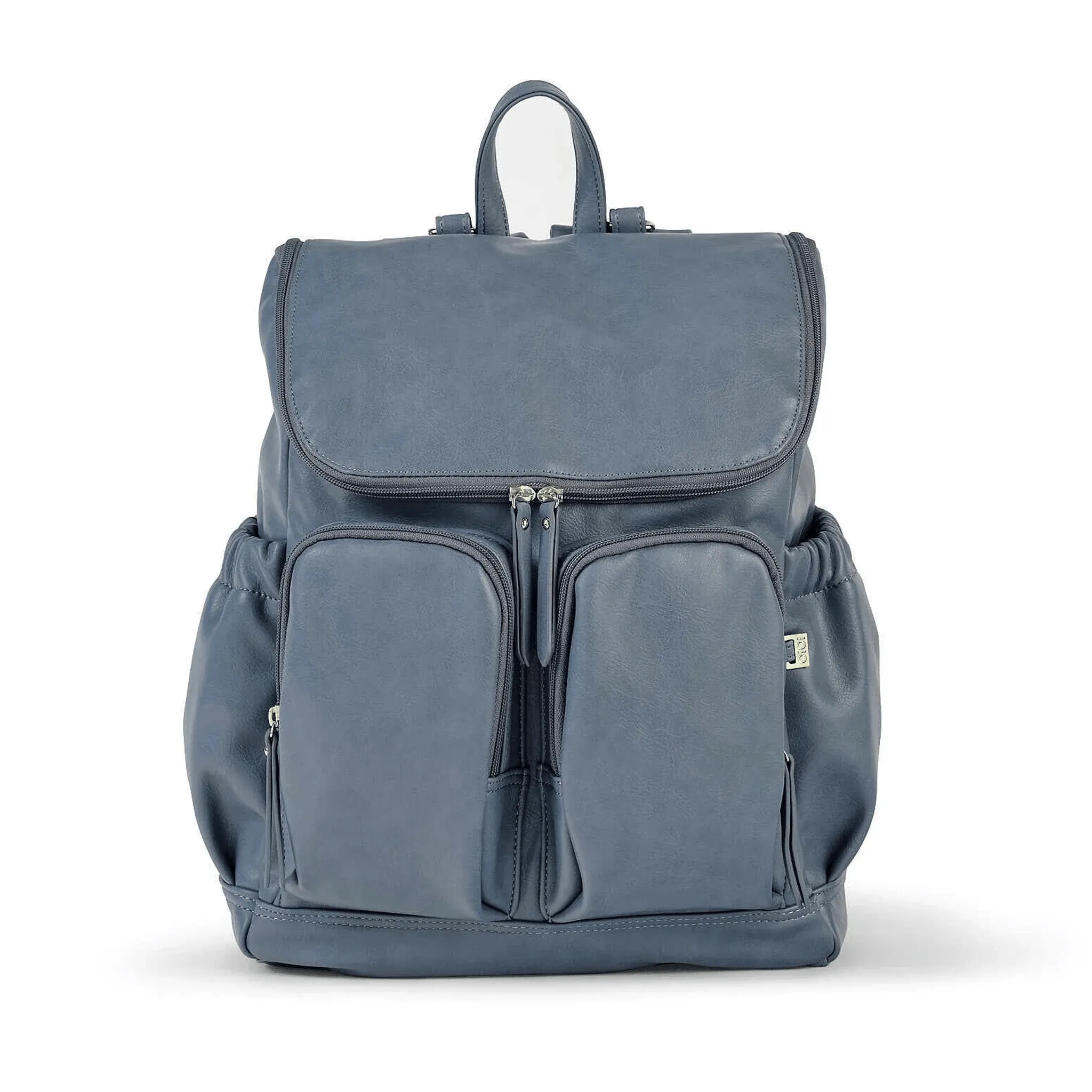 Signature Nappy Backpack - Stone Blue Vegan Leather