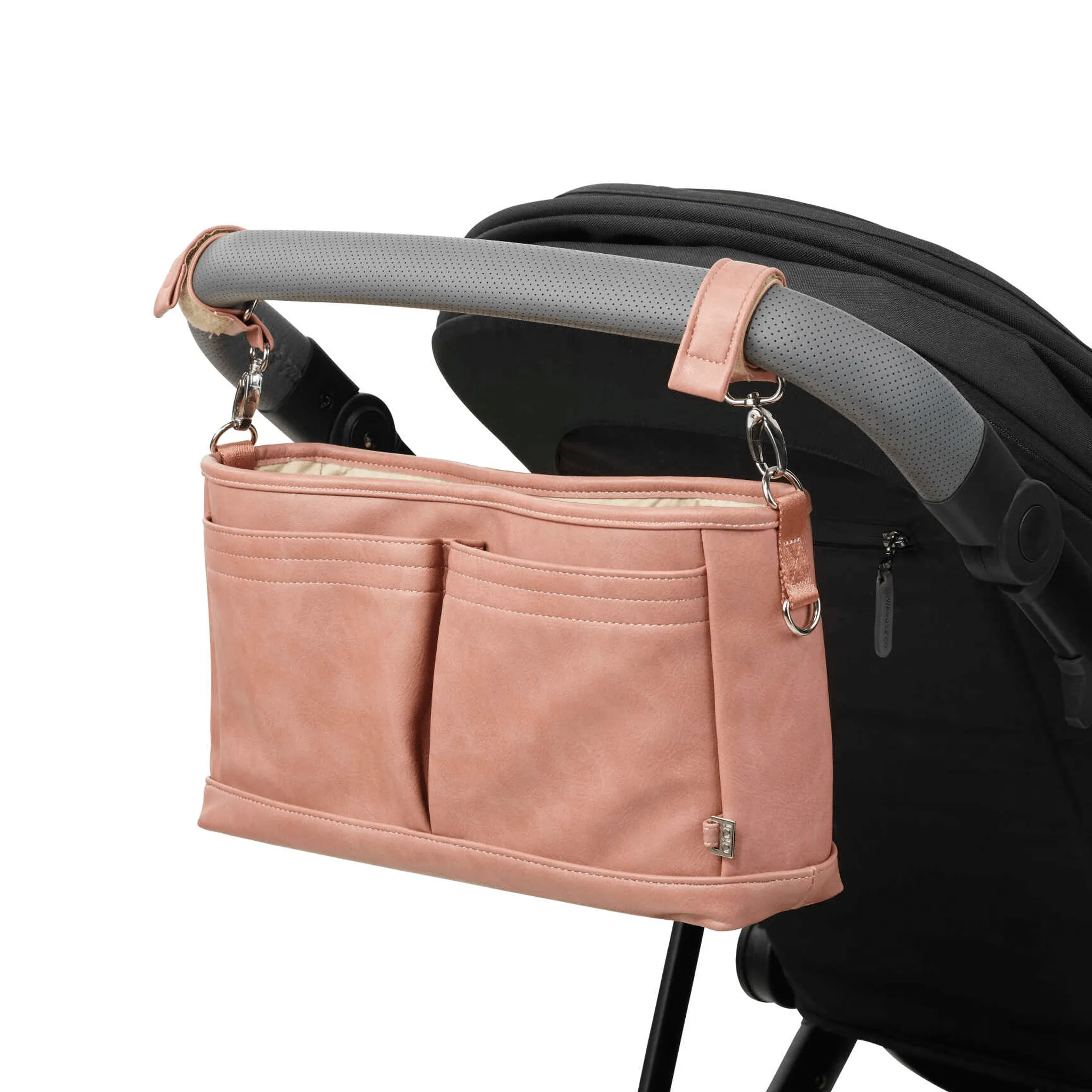 Signature Pram Caddy - Dusty Rose Vegan Leather