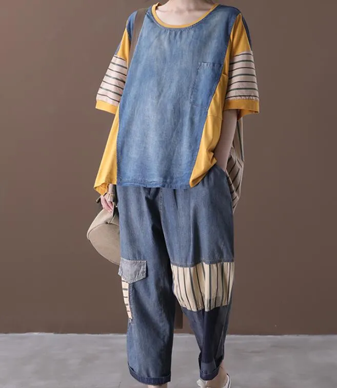 Summer  Women Summer Shirts And Loose Women Wide Legs Women SuitsQZ2005051