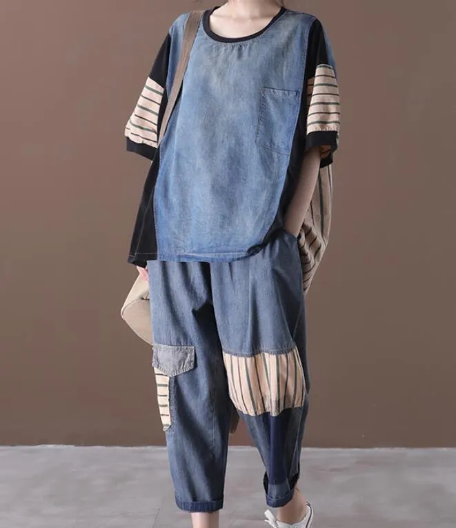 Summer  Women Summer Shirts And Loose Women Wide Legs Women SuitsQZ2005051