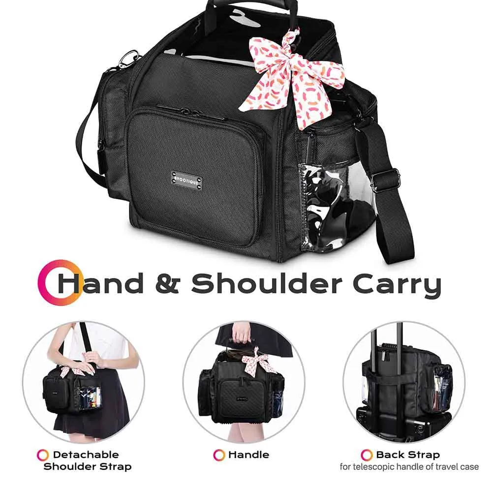 TheLAShop Nylon Makeup Travel Bag Large Compartment 1680D