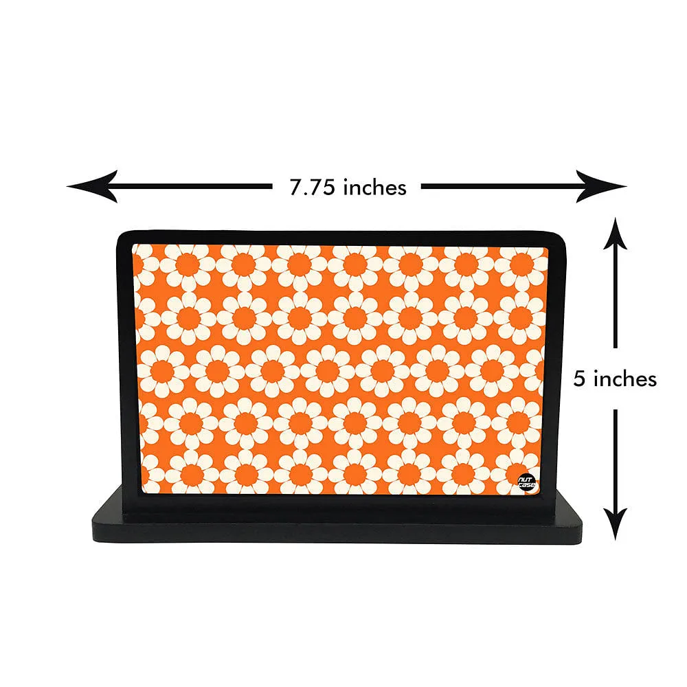 Tissue Holder Paper Napkin Stand - Orange Flowers