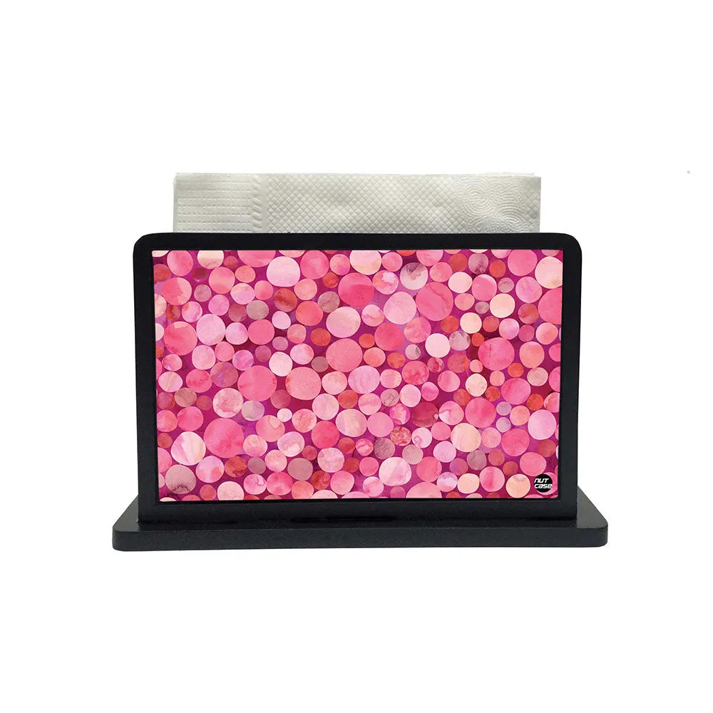Tissue Holder Paper Napkin Stand - Pink Marble Dots
