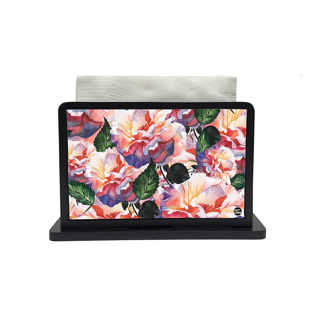 Tissue Holder Paper Napkin Stand - Pink Roses