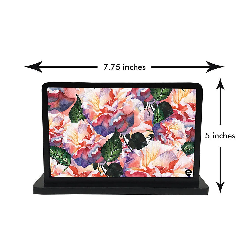 Tissue Holder Paper Napkin Stand - Pink Roses