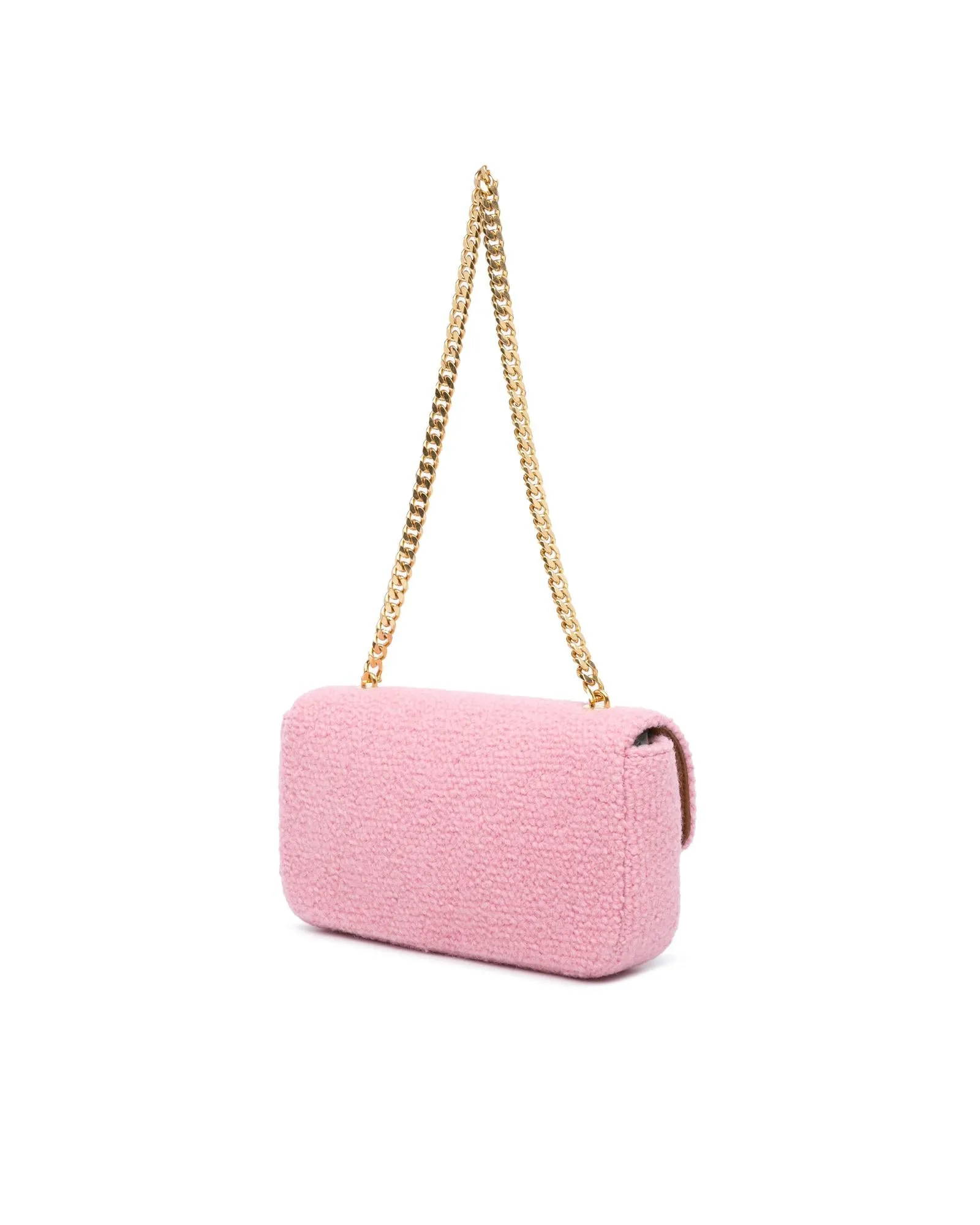 Tweed Chain Shoulder Bag with Gold-Tone Chain-Link Strap