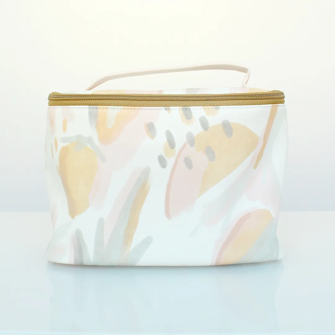 Vegan Leather Zip Top Makeup Bag