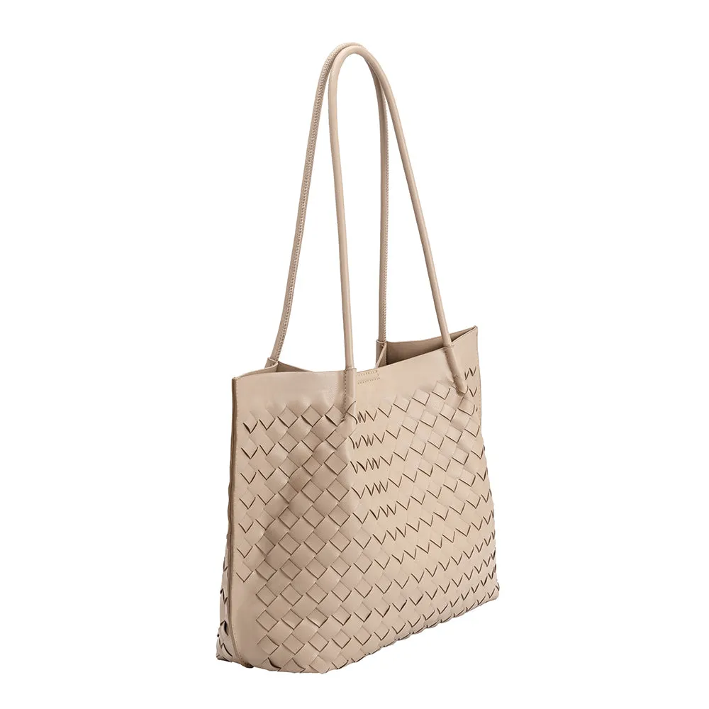 Victoria Taupe Medium Recycled Vegan Tote Bag - FINAL SALE
