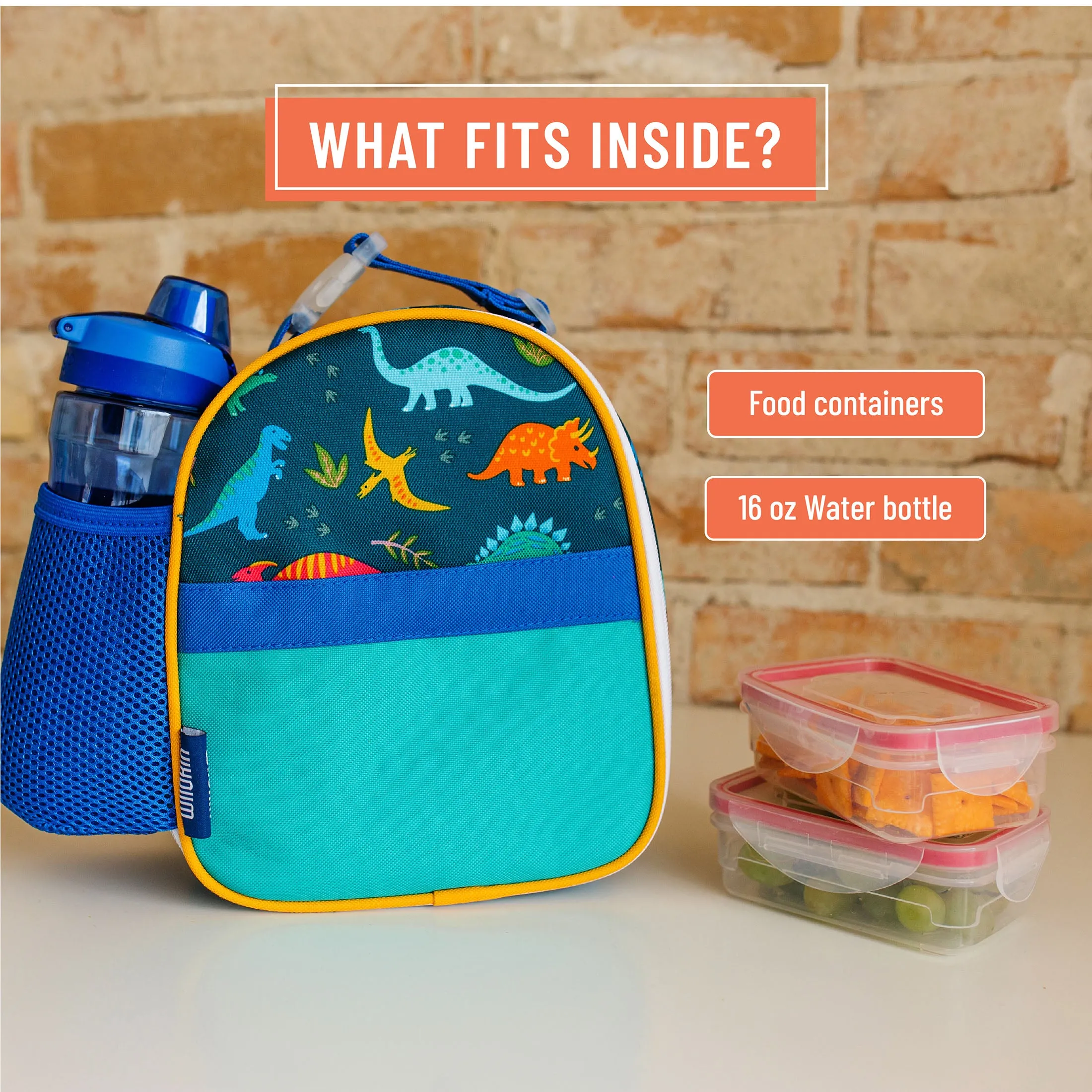 Wildkin Olive Kids Jurassic Dinosaurs Clip-In Lunch Bag