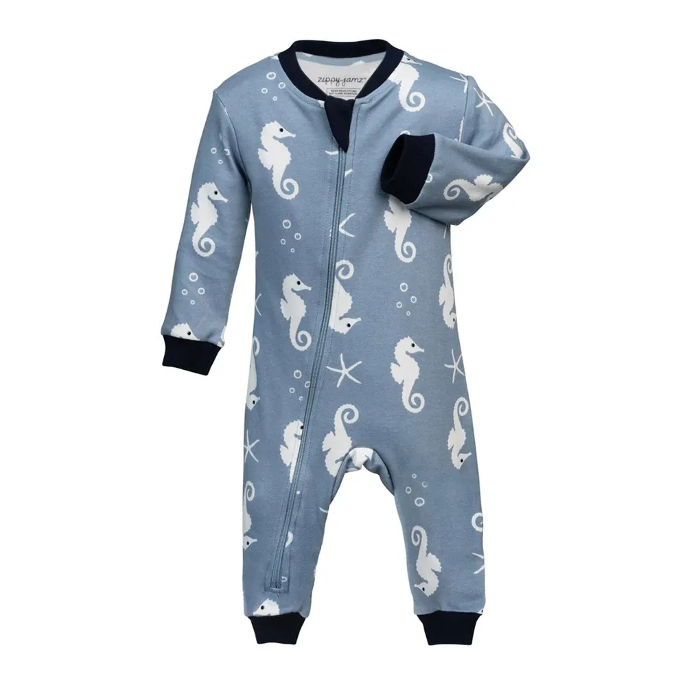 Zippy Jamz Organic Cotton Footless Sleeper - Seahorse (9-12 Months)