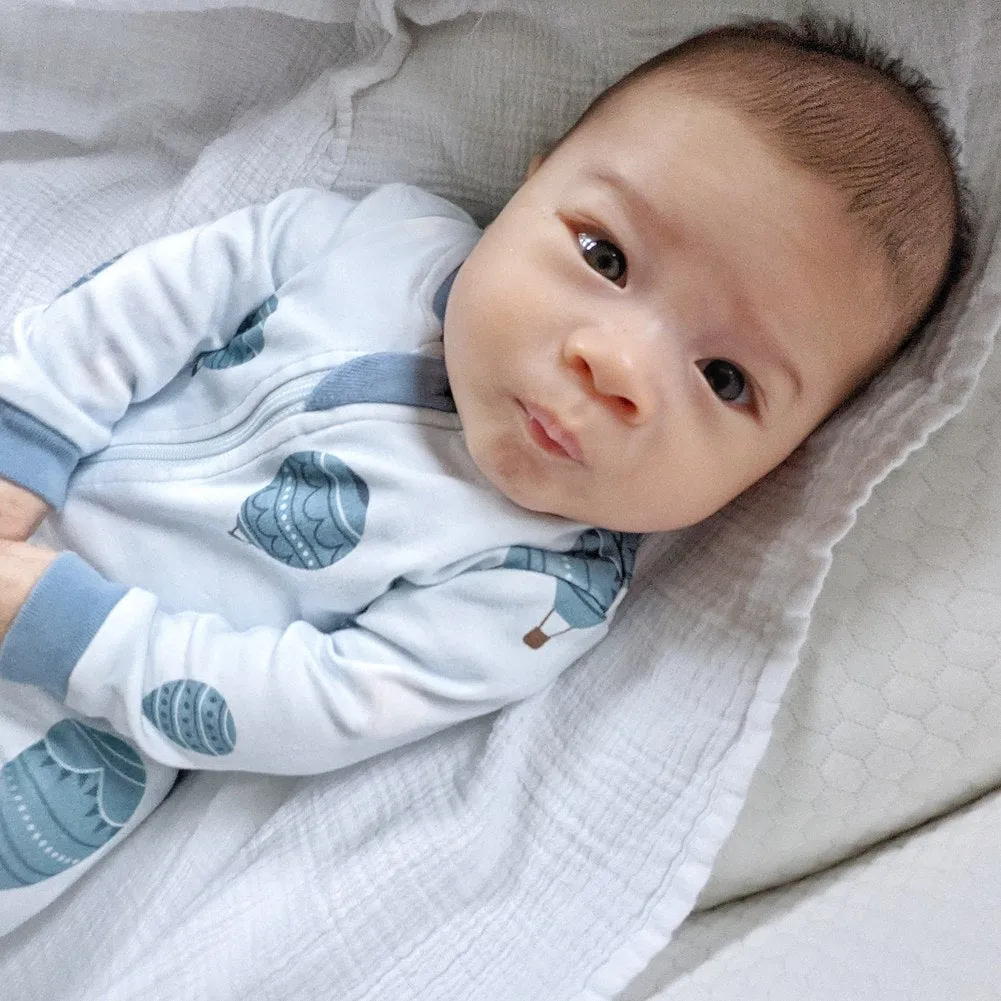 ZippyJamz Organic Cotton Footless Sleeper - Sky High Love Boy  (18-24 Months)